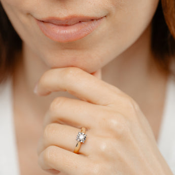 1/10 Carat Diamond Ring in 9ct Yellow Gold and Sterling Silver