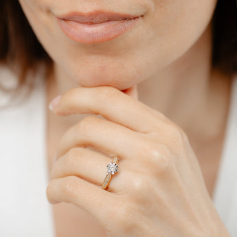 1/6 Carat Diamond Ring in 9ct Yellow Gold and Sterling Silver