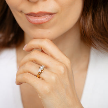 1/4 Carat Diamond Trilogy Ring in 10ct Yellow Gold