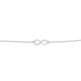 Diamond Infinity Slider Bracelet with 17 Round Brilliant Cut Diamonds in Sterling Silver