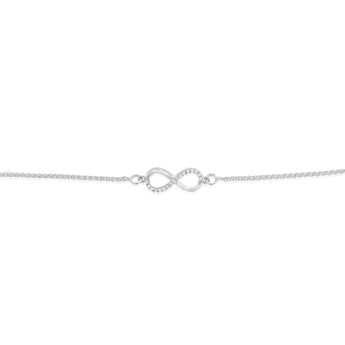 Diamond Infinity Slider Bracelet with 17 Round Brilliant Cut Diamonds in Sterling Silver