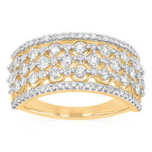 1 Carat Diamond Ring in 9ct Yellow Gold