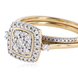 1/3 Carat Diamond 2-Ring Bridal Ring Set in 9ct Yellow Gold