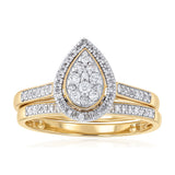 1/3 Carat Diamond Bridal Set Ring in 9ct Yellow Gold