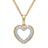 Diamond Heart Pendant in 9ct Yellow Gold