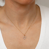 Diamond Heart Pendant in 9ct Yellow Gold