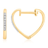 Diamond Hoop Earrings with 14 Diamonds in 9ct Yellow Gold