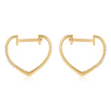 Diamond Hoop Earrings with 14 Diamonds in 9ct Yellow Gold