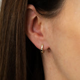 Diamond Hoop Earrings with 6 Diamonds in 9ct Yellow Gold