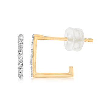 Diamond Drop Earrings with 20 Diamonds in 9ct Yellow Gold