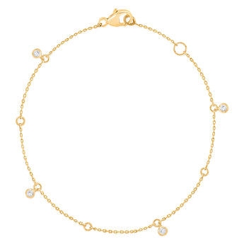 4 Diamonds Fancy Bracelet in 9ct Yellow Gold