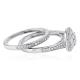 0.40 Carat Diamond 2-Ring Bridal Set in Sterling Silver