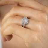 0.40 Carat Diamond 2-Ring Bridal Set in Sterling Silver