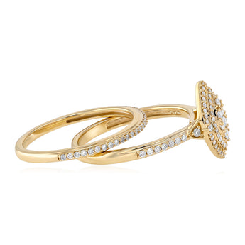 0.40 Carat Diamond 2-Ring Bridal Set in 9ct Yellow Gold