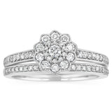 0.40 Carat Diamond Bridal Set Ring in 9ct White Gold