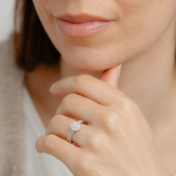 0.40 Carat Diamond Bridal Set Ring in 9ct White Gold