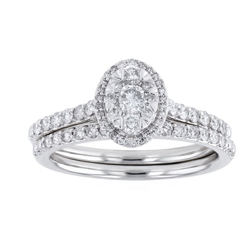 0.65 Carat Diamond 2-Ring Bridal Set in Platinum