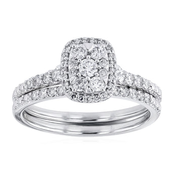 0.65 Carat Diamond 2-Ring Bridal Set in Platinum