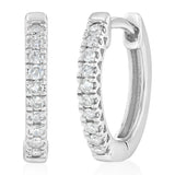 1/10 Carat Diamond Hoop Earrings in Sterling Silver