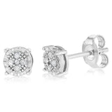1/10 Carat Diamond Stud Earrings in Sterling Silver