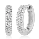 1/10 Carat Diamond Hoop Earrings in Sterling Silver