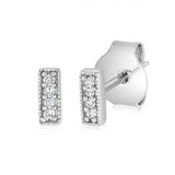 Diamond Stud Earrings in Sterling Silver