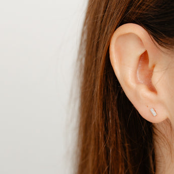 Diamond Stud Earrings in Sterling Silver