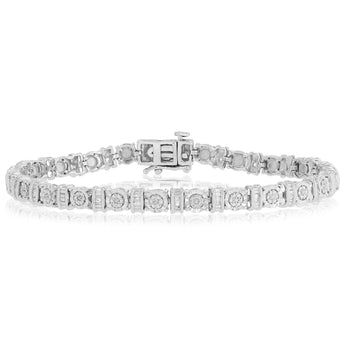1/5 Carat Diamond 18.5cm Bracelet in Sterling Silver