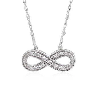 Diamond Infinity Pendant on 45cm Chain in Sterling Silver
