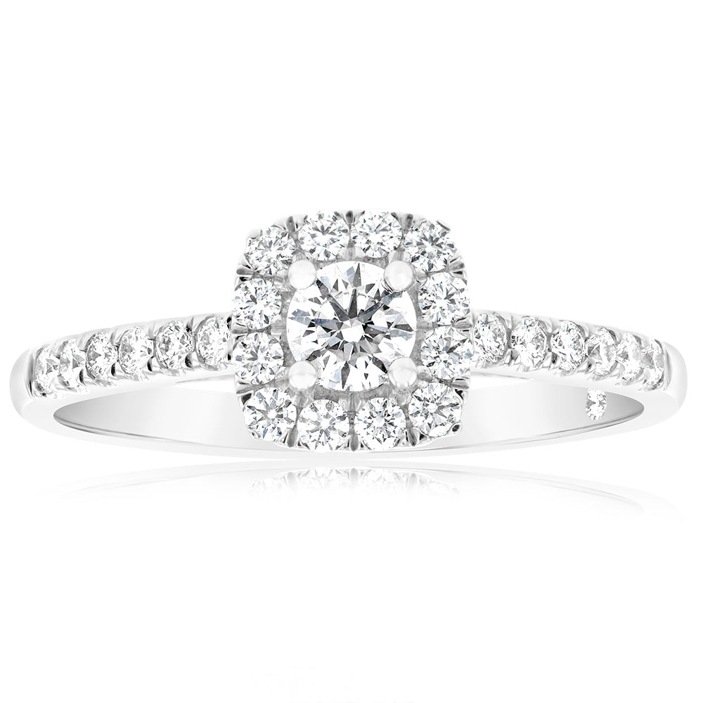 3/8 Carat Diamond Solitaire Engagement Ring in 14K White Gold (Ring Size  7.75) - Walmart.com