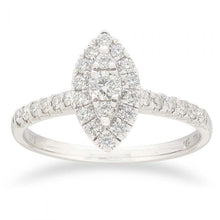 Load image into Gallery viewer, Flawless 1/2 carat Diamond Ring in 9ct white gold