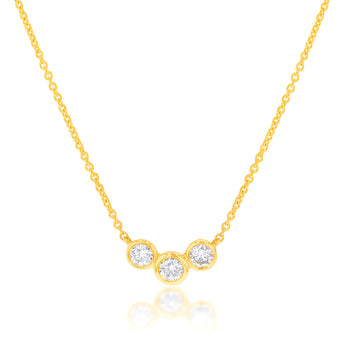 Flawless Cut Trilogy 15 Point Diamond Pendant in 9ct Yellow Gold including Chain