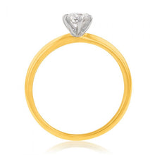 Load image into Gallery viewer, Flawless Cut 1/2 Carat Solitaire Hearts and Arrows 6 Claw in 18ct Yellow &amp; White Gold