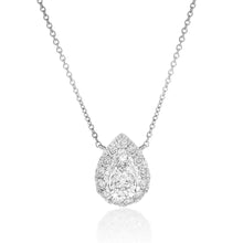 Load image into Gallery viewer, Flawless Cut 1/3 Carat Tear Drop Diamond Pendant in 9ct White gold With 45cm Chain
