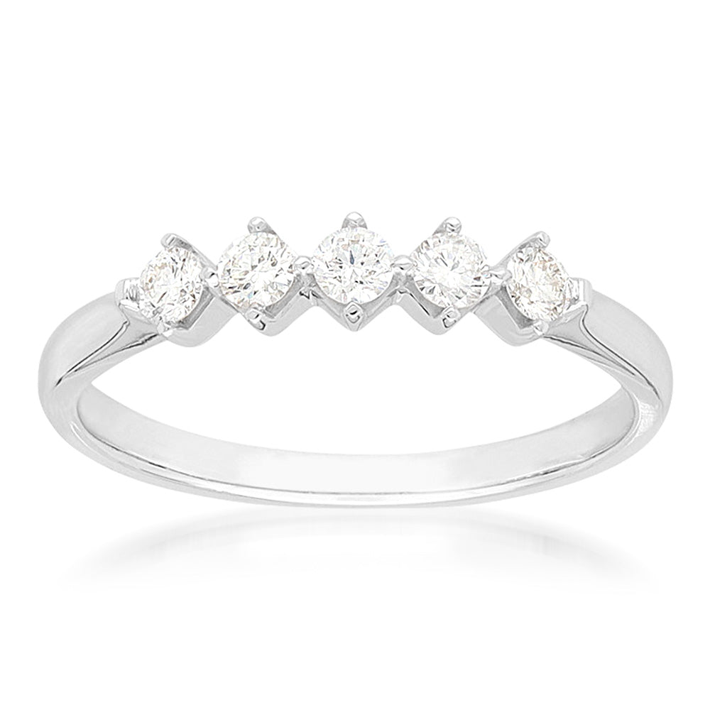 Flawless Cut 1/4 Carat Diamond Dress Ring in 9ct White Gold