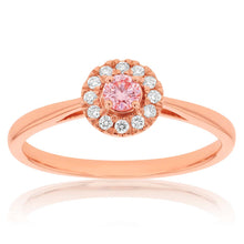 Load image into Gallery viewer, Luminesce Lab Grown Pink &amp; White 20-24Pt Diamond Ring set in 9ct Rose Gold