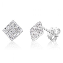 Load image into Gallery viewer, Luminesce Lab Grown 9ct White Gold 1/3 Carat Diamond Stud Earrings with 32 Diamonds