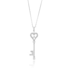 Load image into Gallery viewer, Luminesce Lab Grown Diamond Key Pendant 9ct White Gold With Chain