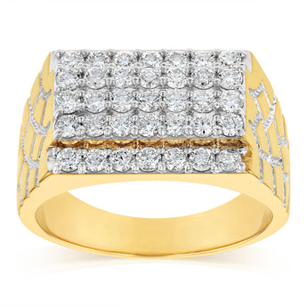 Luminesce Lab Grown 1.50 Carat Diamond Gents Ring in 9ct Yellow Gold
