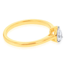 Load image into Gallery viewer, Luminesce Lab Grown Pear Diamond Ring in 9ct Yellow Gold