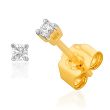 Load image into Gallery viewer, Luminesce Lab Grown Diamond Solitiaire Classic 5Pt Stud Earring in 9ct Yellow Gold