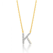Load image into Gallery viewer, Luminesce Lab Diamond K Initial Pendant in 9ct Yellow Gold on Adjustable 45cm Chain
