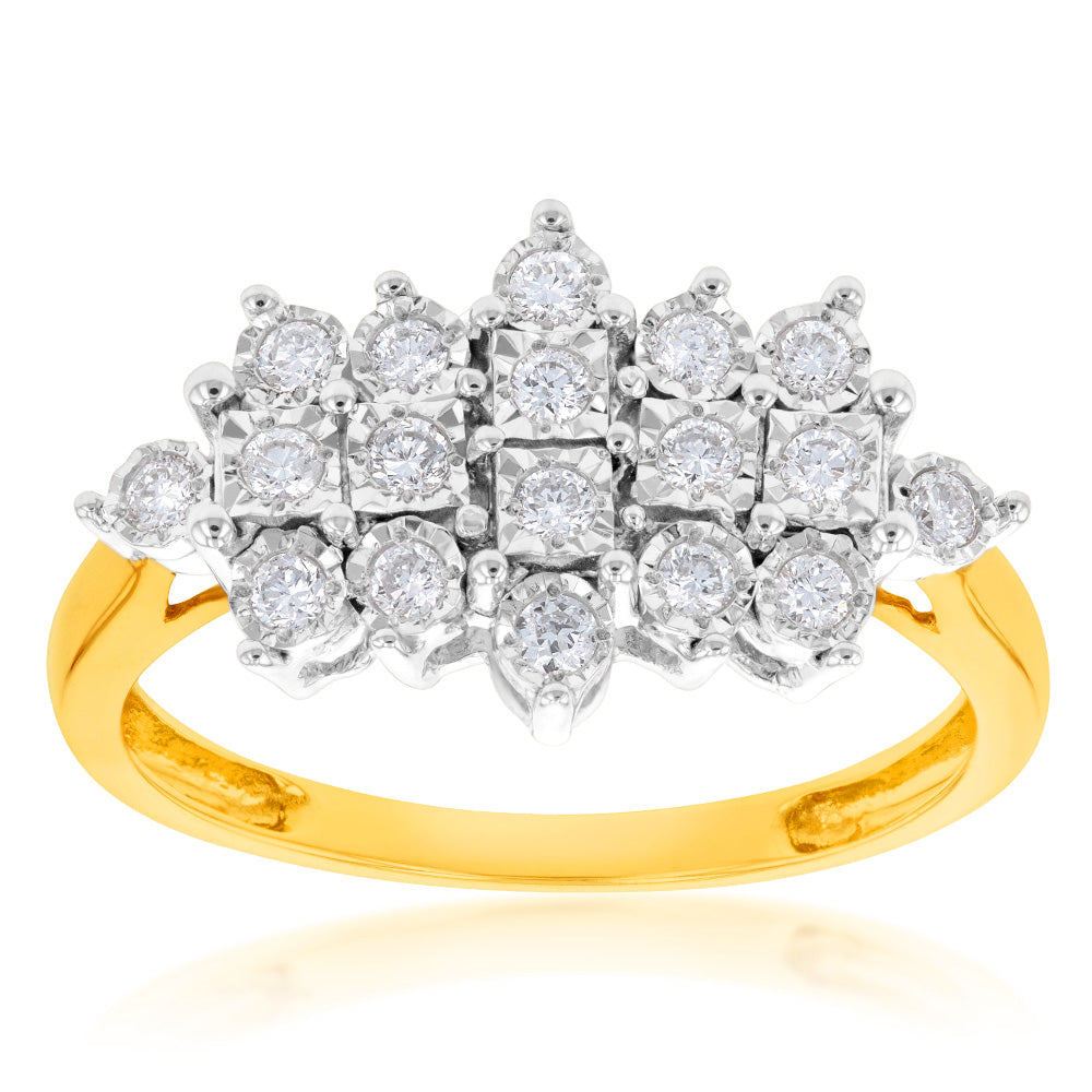 Luminesce Lab Grown Diamond 1/4 Carat Dress Ring in 9ct Yellow Gold