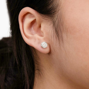 Luminesce Lab Grown 1/3 Carat Diamond Cluster Silver Studs