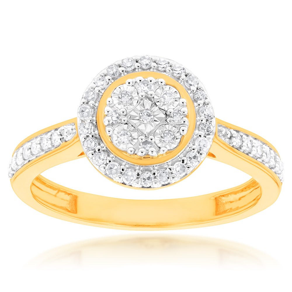 Luminesce Lab Grown Diamond 1/5 Carat Dress Ring in 9ct Yellow Gold