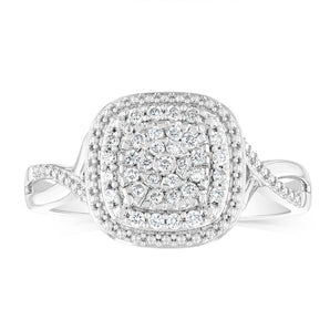 Luminesce Lab Grown Diamond 1/4 Carat Dress Ring in Sterling Silver