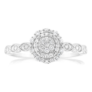 Luminesce Lab Grown 1/4 Carat Diamond Dress Ring in Sterling Silver