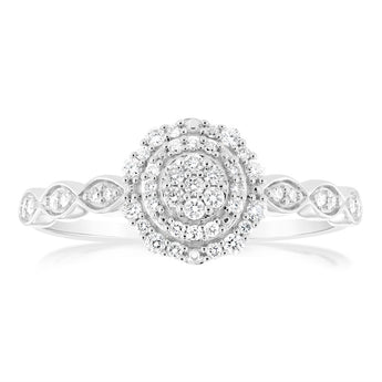 Luminesce Lab Grown 1/4 Carat Diamond Dress Ring in Sterling Silver