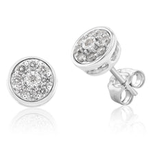 Load image into Gallery viewer, Luminesce Lab Grown 1/4 Carat Diamond Cluster Silver Studs