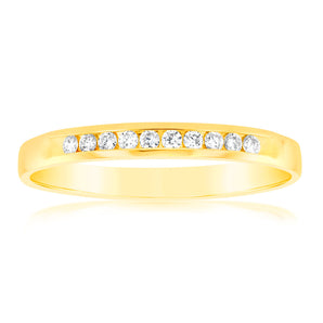 Luminesce Lab Grown Diamond 1/10 Carat Eternity Ring in 9ct Yellow Gold